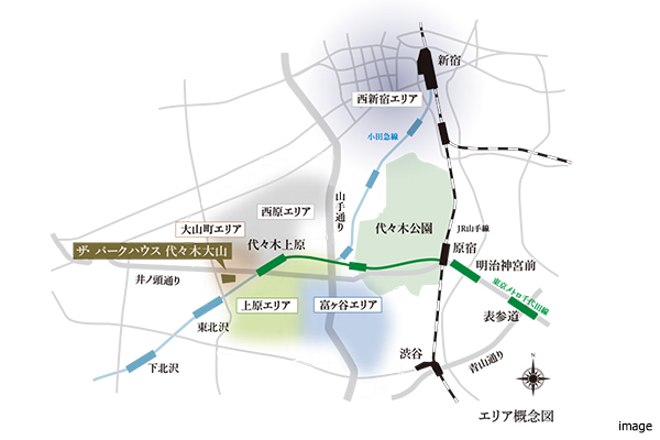 エリア概念図｜ザ・パークハウス代々木大山